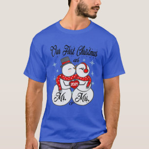 Camiseta Nuestra Primera Navidad Como Sr. Y Sra. Matching P