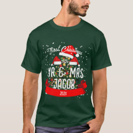 Camiseta Nuestra primera Navidad como Sr. y Sra. Newlyw