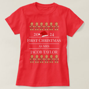 Camiseta Nuestra primera Navidad como Sr. y Sra. Newlyw