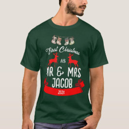 Camiseta Nuestra primera Navidad como Sr. y Sra. Newlyw