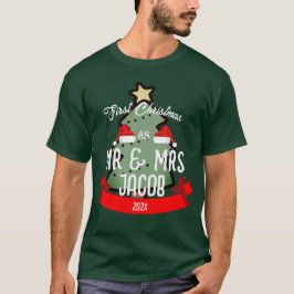 Camiseta Nuestra primera Navidad como Sr. y Sra. Newlyw