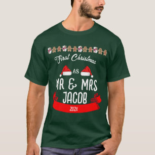 Camiseta Nuestra primera Navidad como Sr. y Sra. Newlyw