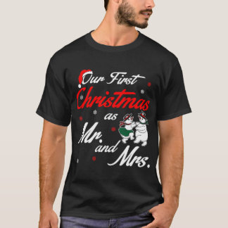 Camiseta Nuestra Primera Navidad Como Sr. Y Sra. Tshirt
