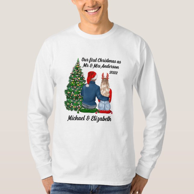 Camiseta Nuestra primera Navidad como T-Sh de una pareja ca (Anverso)