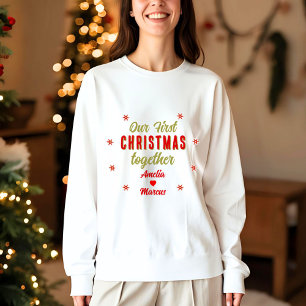 Camiseta Nuestra primera Navidad juntos, copos de nieve