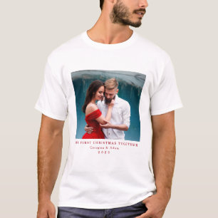 Camiseta Nuestra primera Navidad juntos foto personalizada