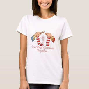 Camiseta Nuestra Primera Navidad Juntos Pareja de Tejedoras