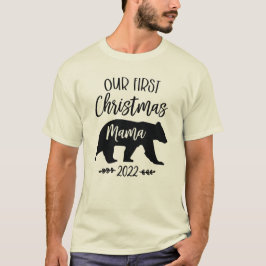 Camiseta Nuestra Primera Navidad Mama Oso Familia Combinaci