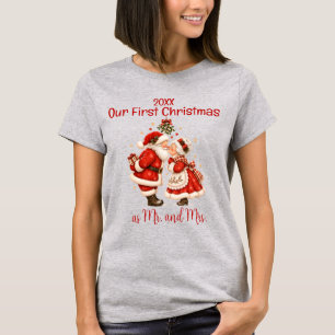 Camiseta Nuestra Primera Navidad Sr. y Sra. Claus Pareja
