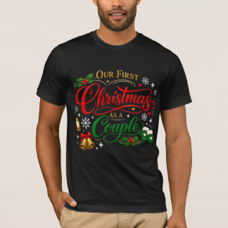 Camiseta Nuestra Primera Navidad Tipografía de Amor de Pare