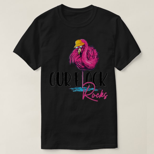 Camiseta Nuestra rebaño roza Flamingo Madre Abuelo (Diseño del anverso)