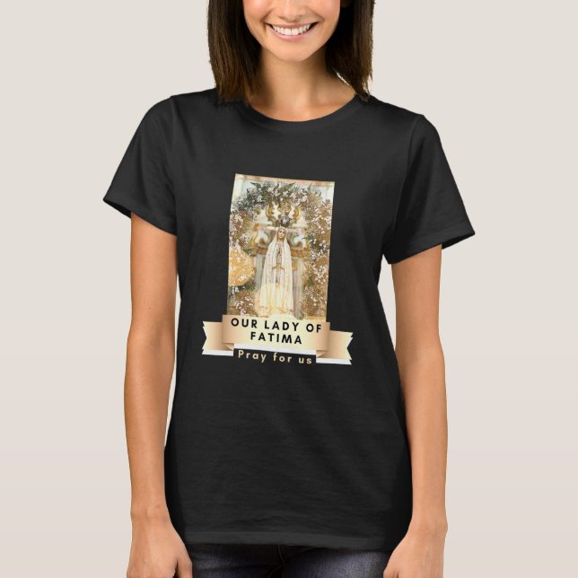 Camiseta Nuestra Señora De Fátima Bendecida Madre María Cat (Anverso)