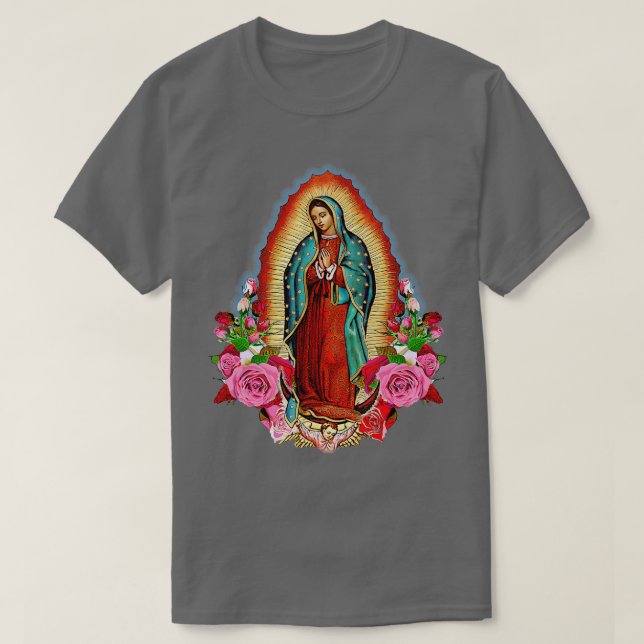 Camiseta Nuestra Señora de Guadalupe Santa Virgen María (Diseño del anverso)