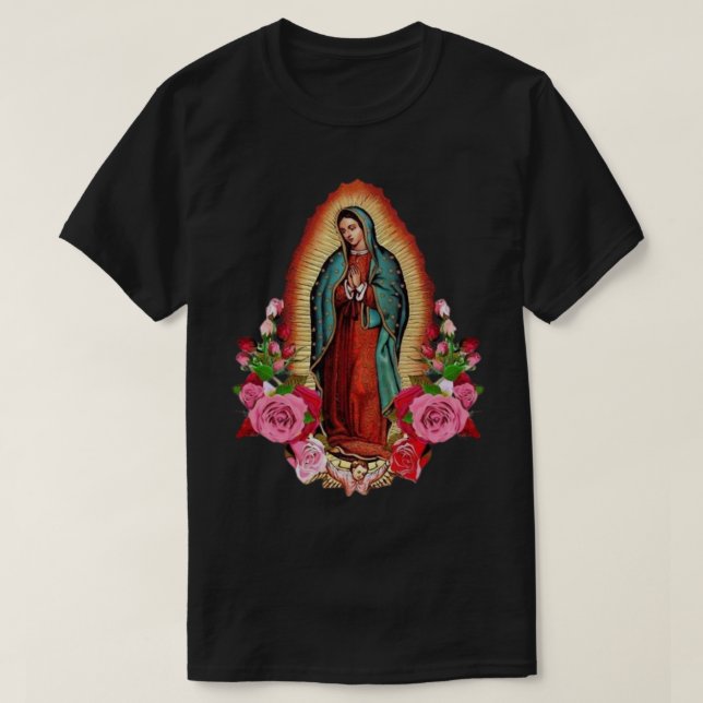 Camiseta Nuestra Señora de Guadalupe Virgen Mexicana María  (Diseño del anverso)