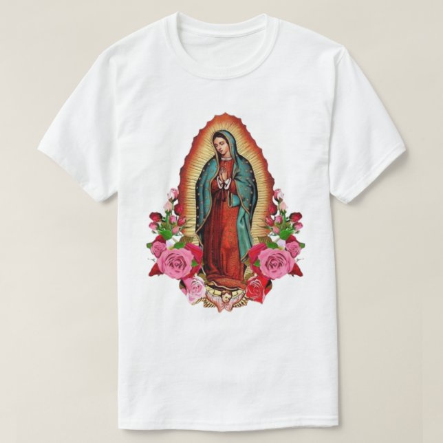 Camiseta Nuestra Señora de Guadalupe Virgen Mexicana María  (Diseño del anverso)