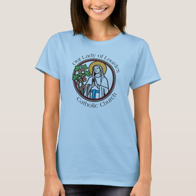 Camiseta Nuestra señora de la iglesia católica de Lourdes - (Anverso)