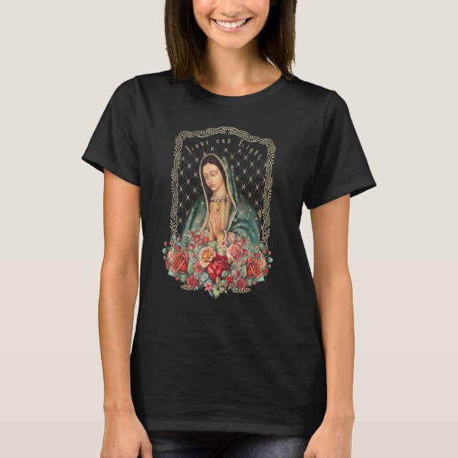 Camiseta Nuestra Señora de la Virgen Guadalupe María Católi (Anverso)