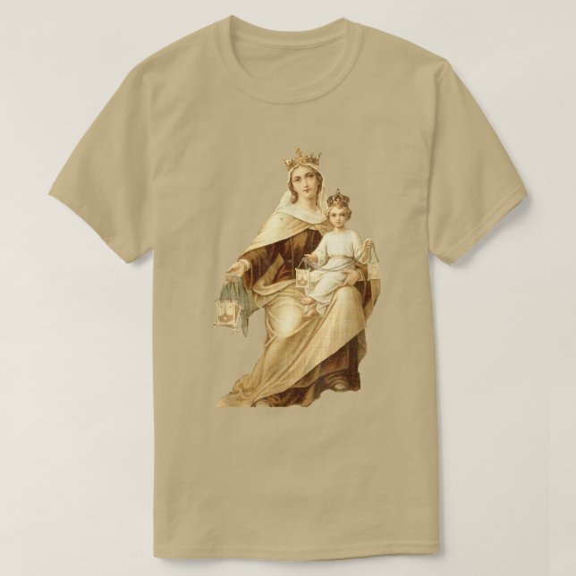 Camiseta Nuestra Señora del Monte Carmel Escapular Santa Te (Diseño del anverso)