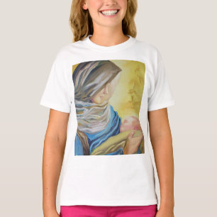 Camiseta Nuestra Señora del Silencio sosteniendo al niño Je