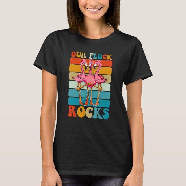 Camiseta Nuestras Flock Rocks Flamingos Rosados Gafas De So (Anverso)