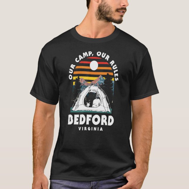 Camiseta Nuestro campamento nuestras reglas Bedford Camping (Anverso)