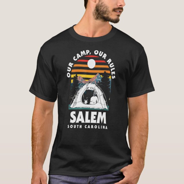 Camiseta Nuestro campamento nuestras reglas Salem Camping S (Anverso)