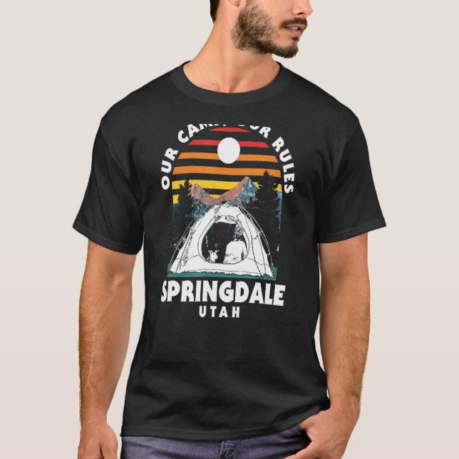 Camiseta Nuestro campamento Nuestras Reglas Springdale Camp (Anverso)