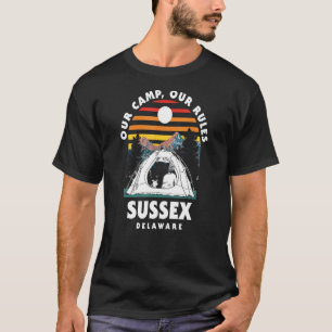 Camiseta Nuestro campamento nuestras reglas Sussex Camping 