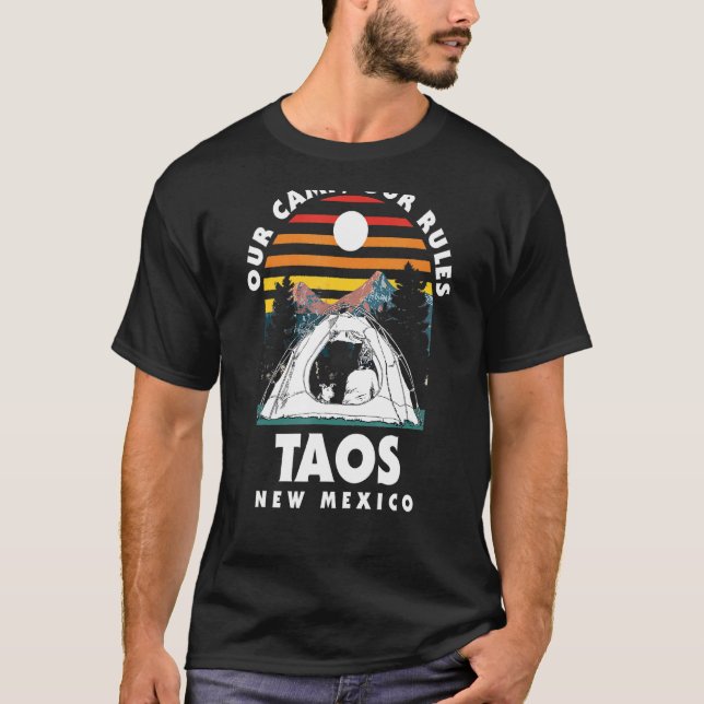 Camiseta Nuestro campamento nuestras reglas Taos Camping Nu (Anverso)