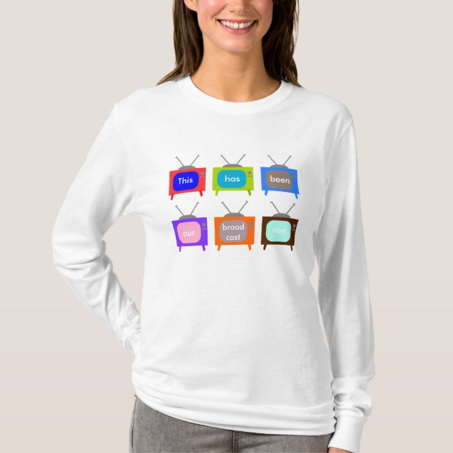 Camiseta Nuestro diseño retro de la televisión TV del día (Anverso)