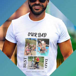 Camiseta Nuestro mejor Collage de fotos de papá personifica