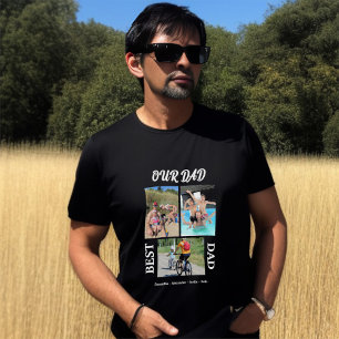 Camiseta Nuestro Papá Mejor Papá Colage de Fotos Personaliz