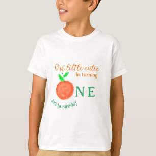Camiseta Nuestro pequeño naranja cortito un cítrico de cump