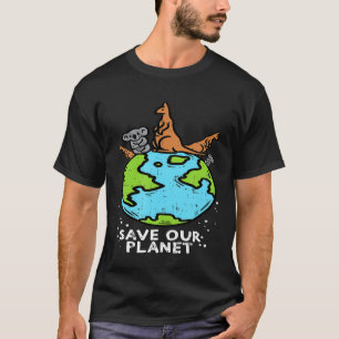 Camiseta Nuestro planeta Koala Kangaroo Earth Day Animal Lo