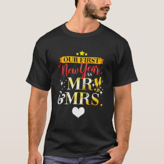 Camiseta Nuestro Primer Año Nuevo Como Señor Y Señora Vinta