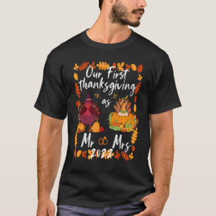 Camiseta Nuestro primer Día de Acción de Gracias como Sr. y