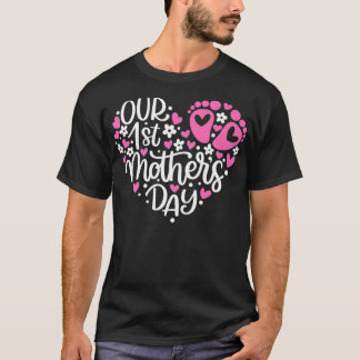 Camiseta Nuestro primer día de embarazo materno género reve