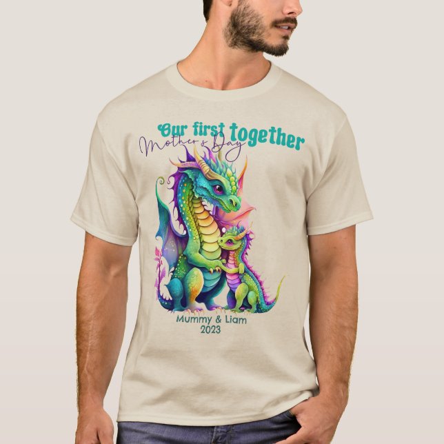 Camiseta Nuestro primer Día de la Madre Juntos-Mamá y Dragó (Anverso)