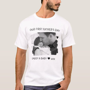 Camiseta Nuestro primer Día de los Padres Nuevo Papá Foto