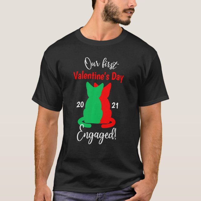 Camiseta Nuestro primer El día de San Valentín se compromet (Anverso)