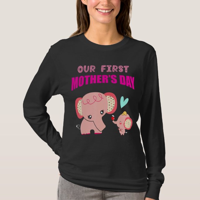 Camiseta Nuestro primer elefante de Día de la Madre (Anverso)