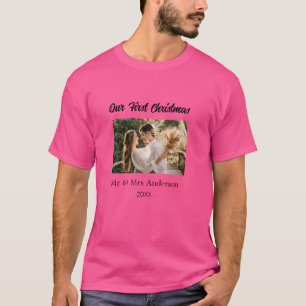 Camiseta Nuestro primer nombre de foto de la pareja de Navi