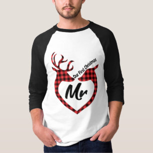 Camiseta Nuestro primer reno navideño Sr. Mrs. 2021 coinci