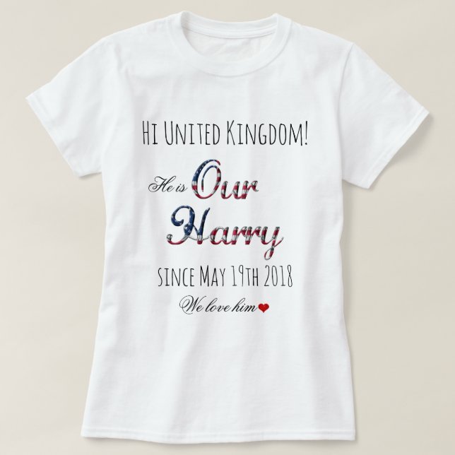 Camiseta Nuestro Príncipe Harry Patriótico Estados Unidos R (Diseño del anverso)