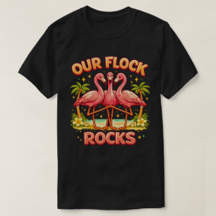 Camiseta Nuestro rebaño roca Flamingo lindo a juego