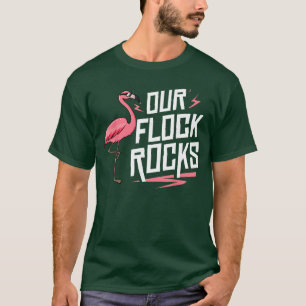 Camiseta Nuestro rebaño rocas regalo para flamenco rosa muj