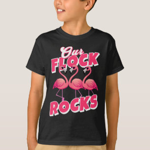 Camiseta Nuestro Reloj Roca Divertido Flamingo Vac Familia
