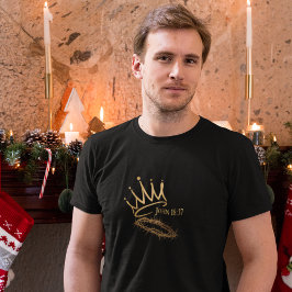 Camiseta NUESTRO REY SALVADOR Navidades negros de los hombr