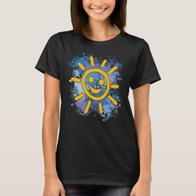 Camiseta Nuestro sol de risa nuestro sol en manchas de colo (Anverso)