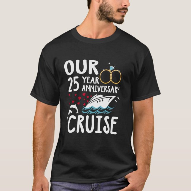 Camiseta Nuestro viaje en crucero de 25 años Boda Marria (Anverso)
